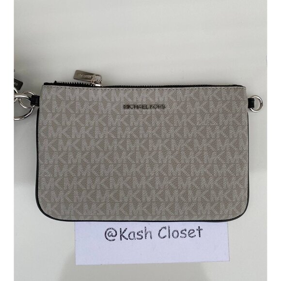 Michael Kors crossbody triple pouch medium MK signature purse black multi - Picture 6 of 11